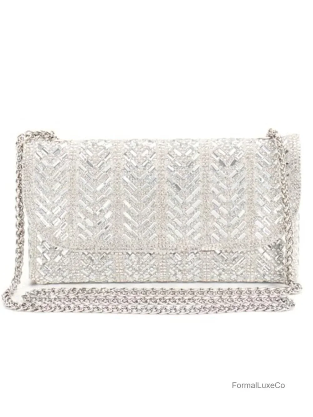 3D Rhinestone Evening Clutch PU Leather Handbag for Prom Party Wedding